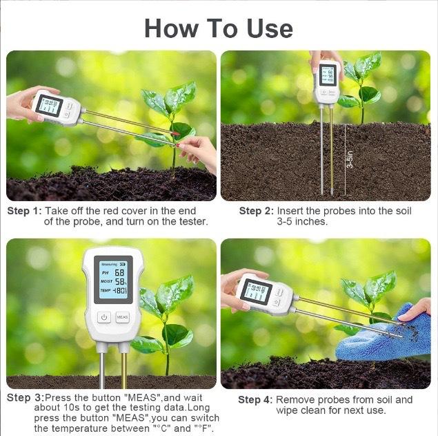 3-in-1 Digital Soil Tester with LCD Display for Gardening