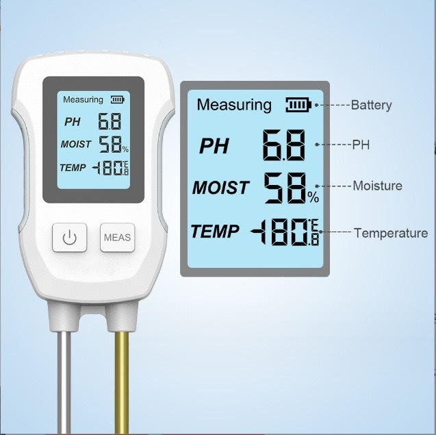 3-in-1 Digital Soil Tester with LCD Display for Gardening