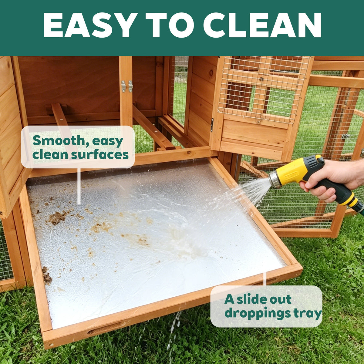 Large Chicken Coop with Run and Nest Box